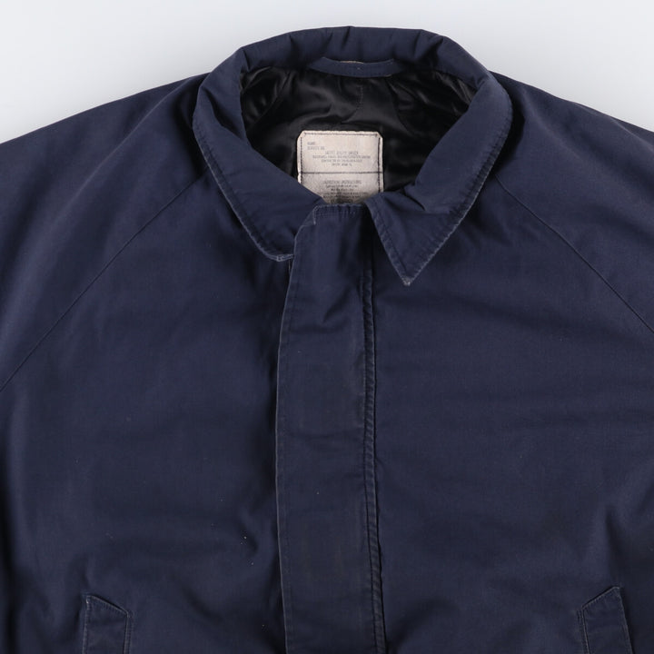 1980'S US Navy Military Utility Jacket, Made in USA, Large polyester navy blue type Vintage Second Hand