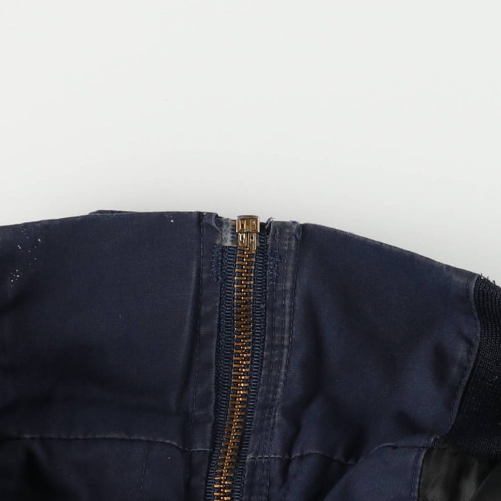 1980'S US Navy Military Utility Jacket, Made in USA, Large polyester navy blue type Vintage Second Hand