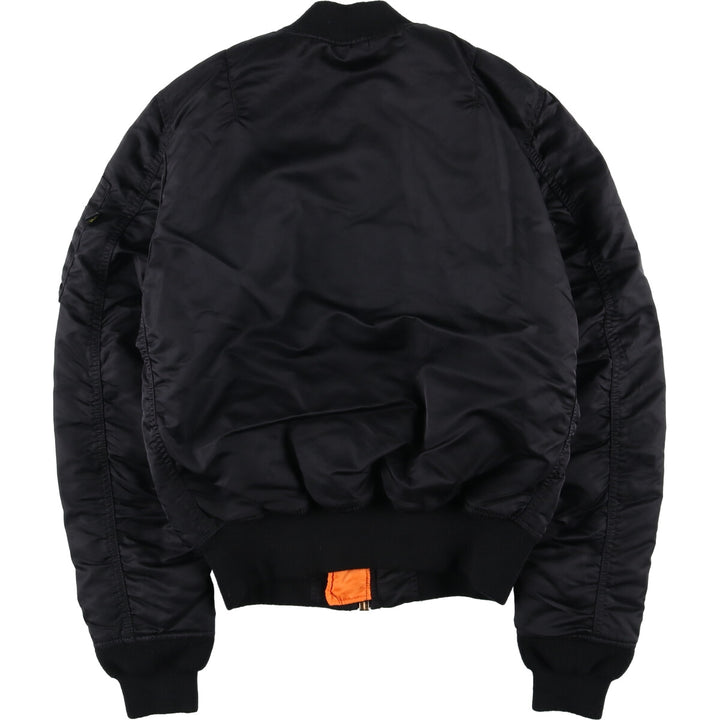 Vintage 1990'S Alpha MA-1 Slim Fit Military Flight Jacket with Padding, Men's Size XS Nylon black type Vintage Second Hand