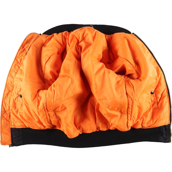 Vintage 1990'S Alpha MA-1 Slim Fit Military Flight Jacket with Padding, Men's Size XS Nylon black type Vintage Second Hand