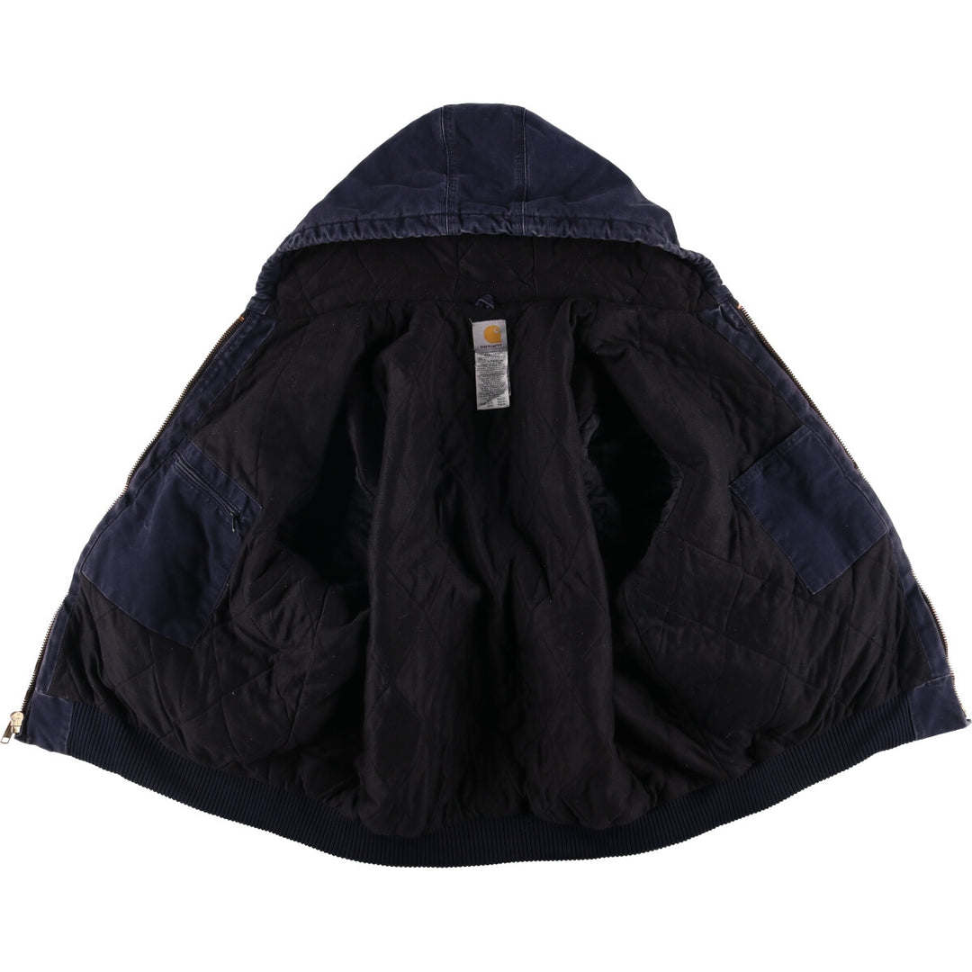 Carhartt Active Jacket, Padded Duck Full-Zip Hoodie, Men's XXL cotton navy blue type Vintage Second Hand