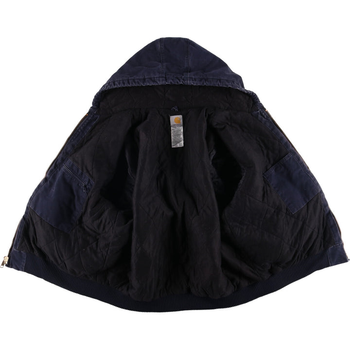 Carhartt Active Jacket, Padded Duck Full-Zip Hoodie, Men's XXL cotton navy blue type Vintage Second Hand