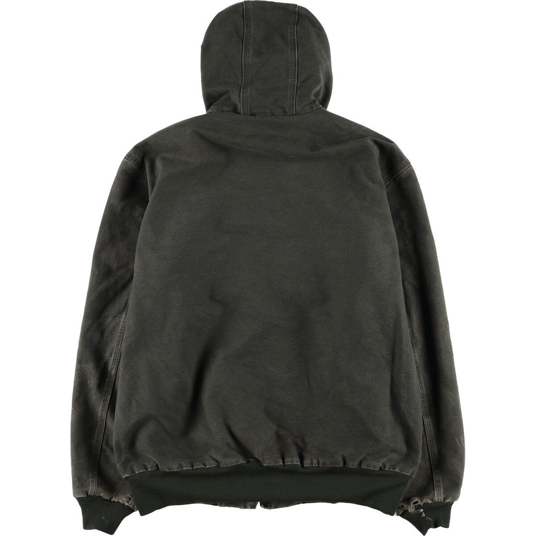 Carhartt Active Jacket Duck Full Zip Hoodie Men's XL cotton Khaki type Vintage Second Hand