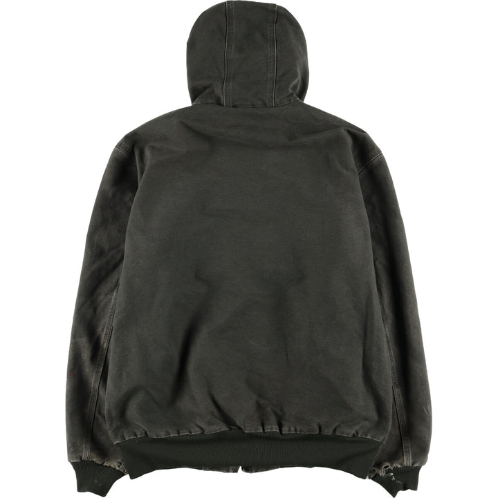 Carhartt Active Jacket Duck Full Zip Hoodie Men's XL cotton Khaki type Vintage Second Hand