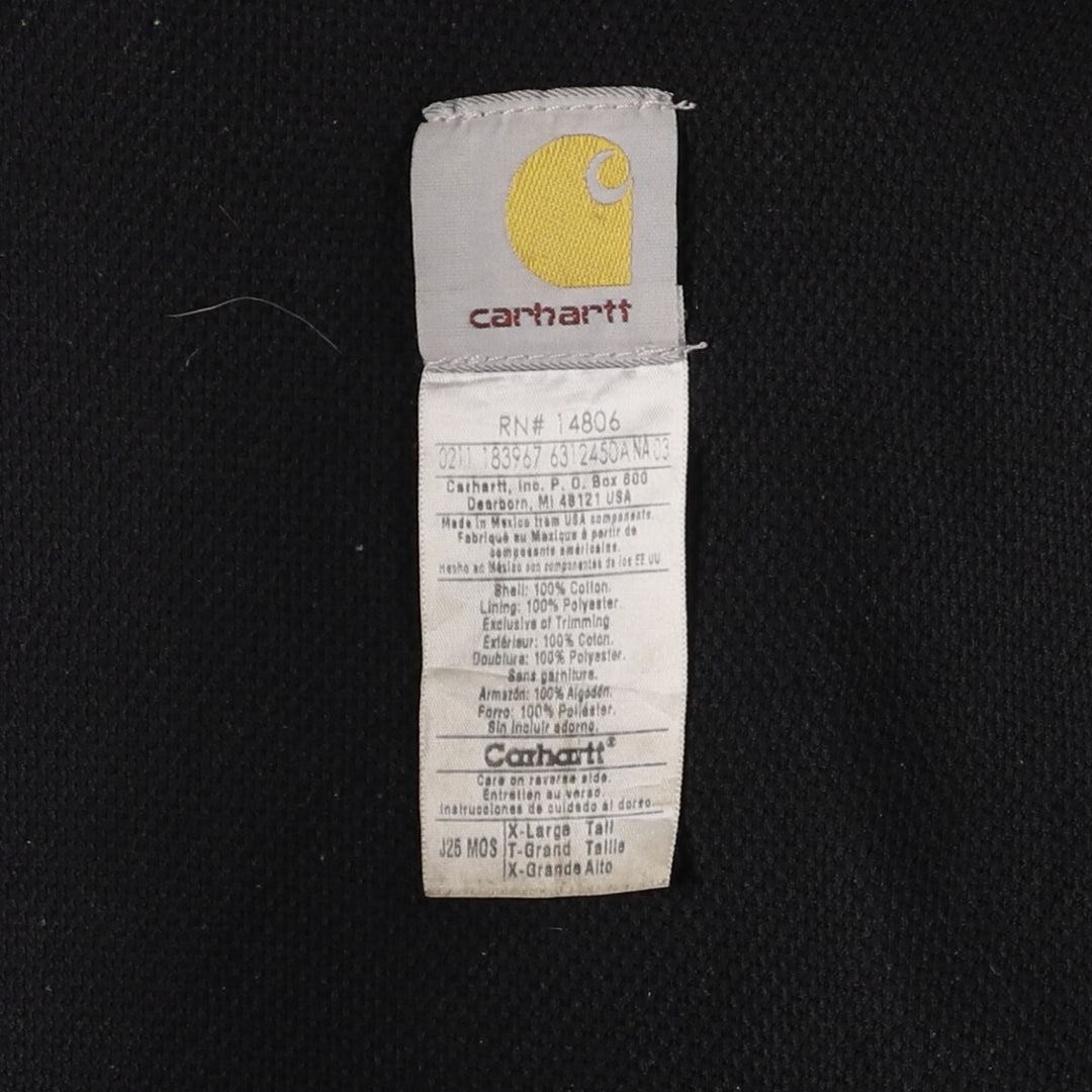 Carhartt Active Jacket Duck Full Zip Hoodie Men's XL cotton Khaki type Vintage Second Hand