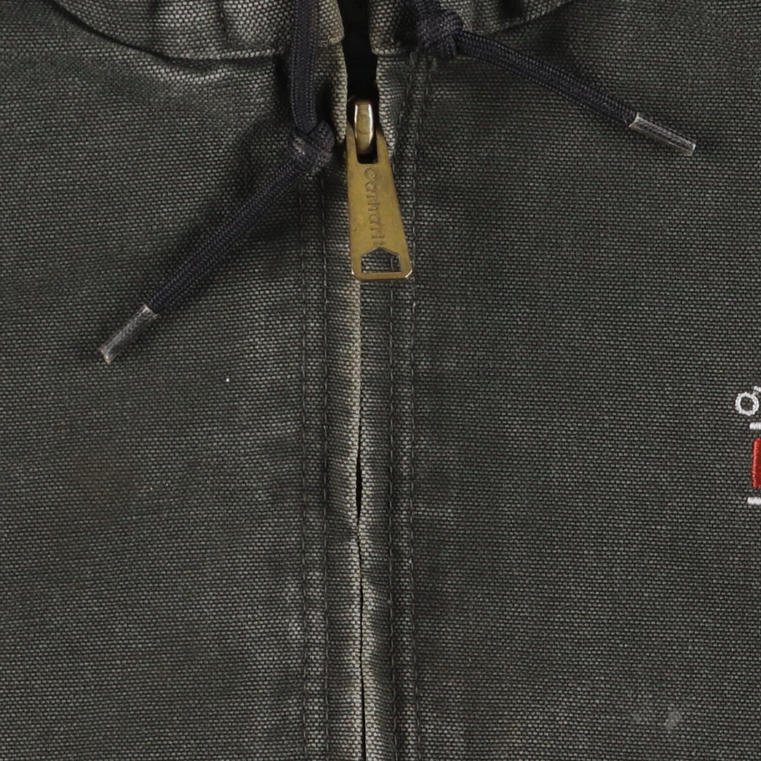 Carhartt Active Jacket Duck Full Zip Hoodie Men's XL cotton Khaki type Vintage Second Hand