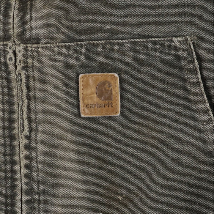 Carhartt Active Jacket Duck Full Zip Hoodie Men's XL cotton Khaki type Vintage Second Hand