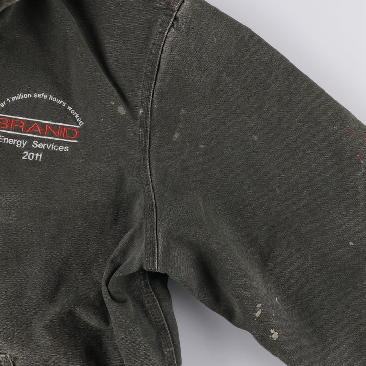 Carhartt Active Jacket Duck Full Zip Hoodie Men's XL cotton Khaki type Vintage Second Hand