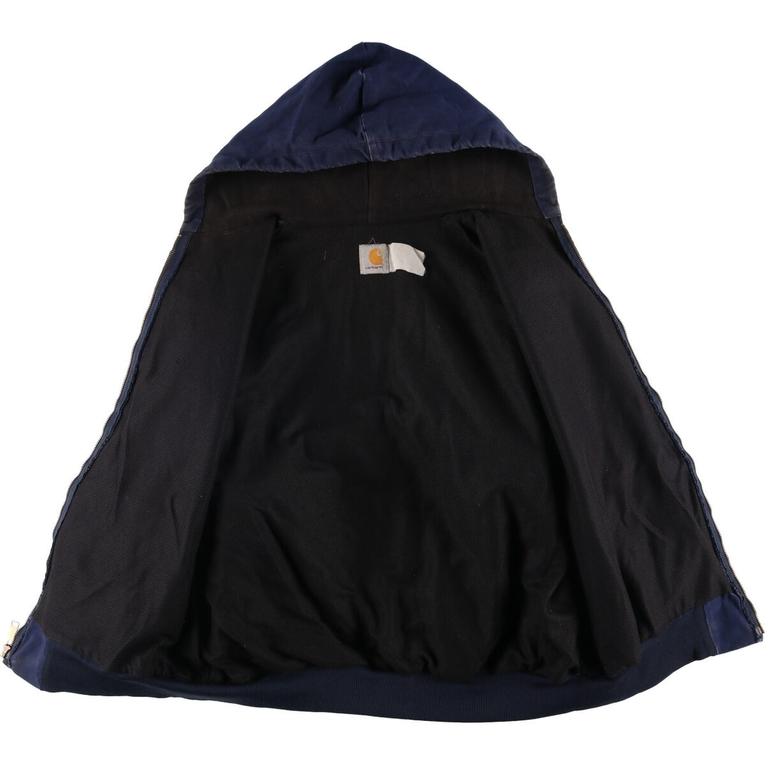 Carhartt Active Jacket Duck Full Zip Hoodie Men's XL unclear navy blue type Vintage Second Hand