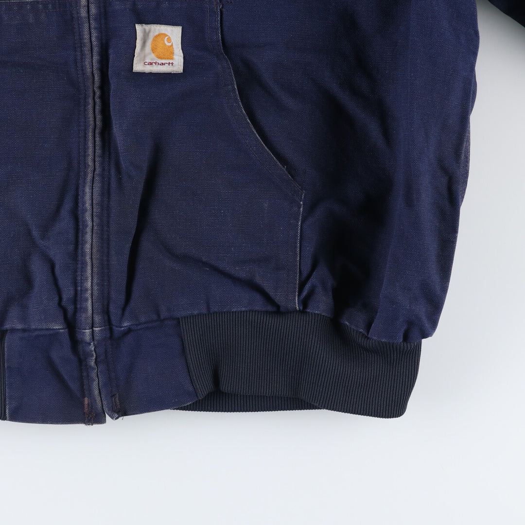 Carhartt Active Jacket Duck Full Zip Hoodie Men's XL unclear navy blue type Vintage Second Hand