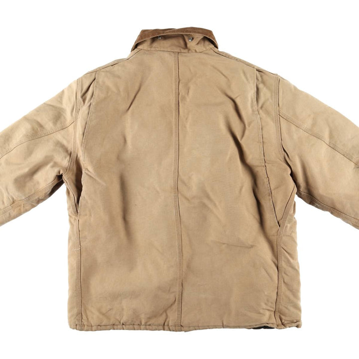 1980'S Carhartt 100th Anniversary Traditional Padded Duck Work Jacket, Made in USA, Men's Size XL cotton ocher yellow type Vintage Second Hand