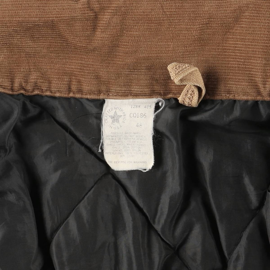 1980'S Carhartt 100th Anniversary Traditional Padded Duck Work Jacket, Made in USA, Men's Size XL cotton ocher yellow type Vintage Second Hand