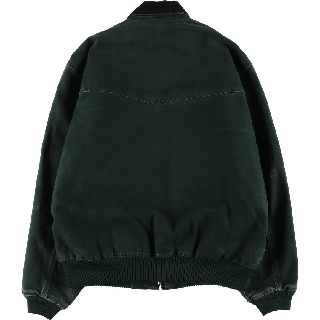 2000'S Carhartt Santa Fe Jacket, padded duckwork blouson, men's size L cotton green type Vintage Second Hand
