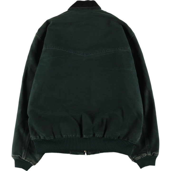 2000'S Carhartt Santa Fe Jacket, padded duckwork blouson, men's size L cotton green type Vintage Second Hand