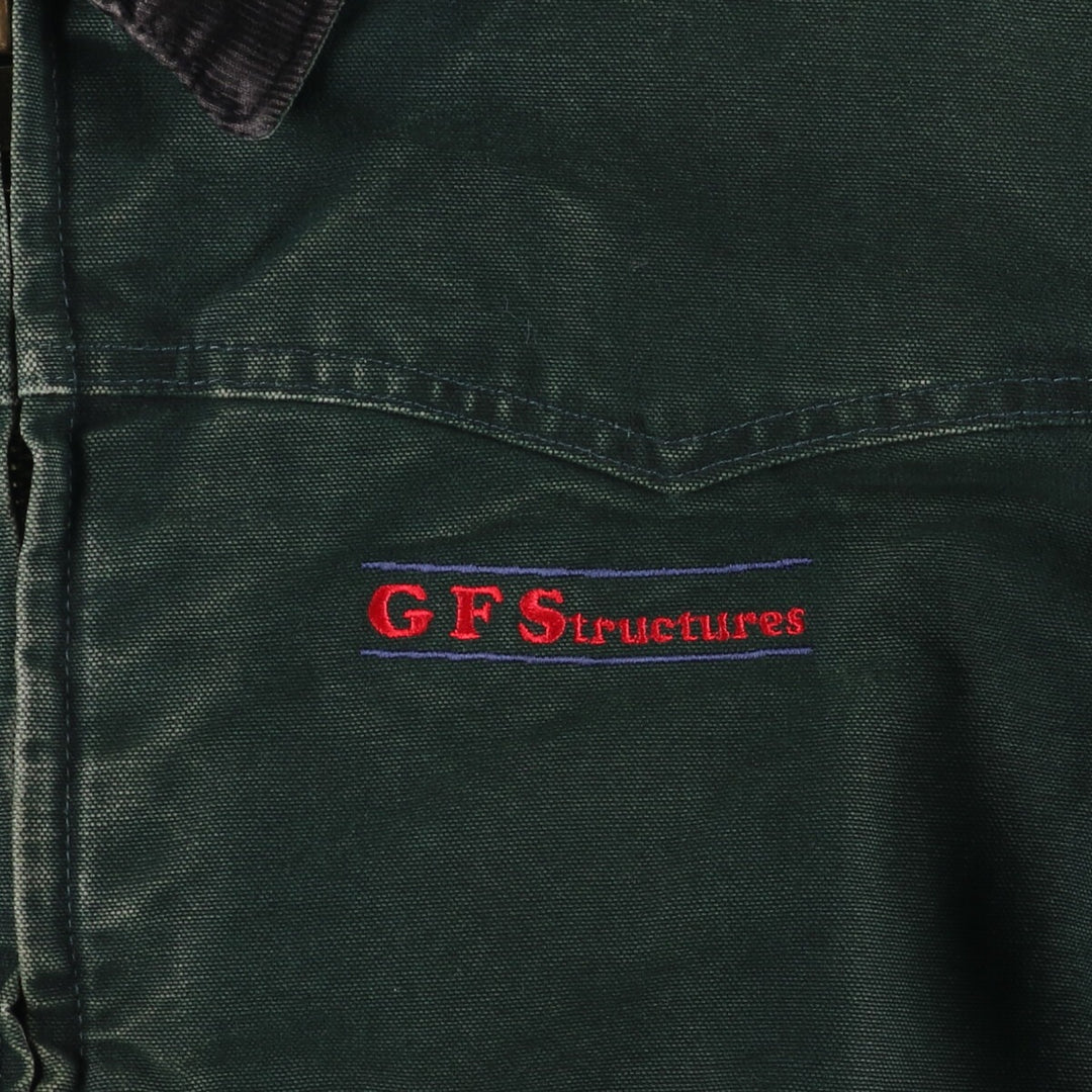 2000'S Carhartt Santa Fe Jacket, padded duckwork blouson, men's size L cotton green type Vintage Second Hand