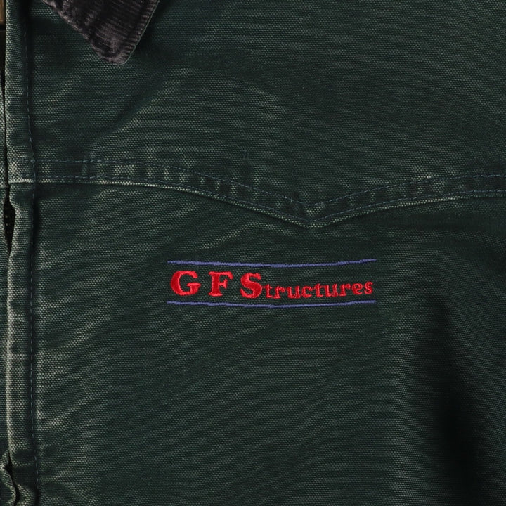 2000'S Carhartt Santa Fe Jacket, padded duckwork blouson, men's size L cotton green type Vintage Second Hand