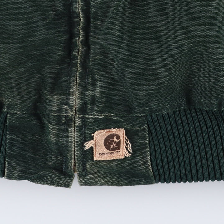 2000'S Carhartt Santa Fe Jacket, padded duckwork blouson, men's size L cotton green type Vintage Second Hand