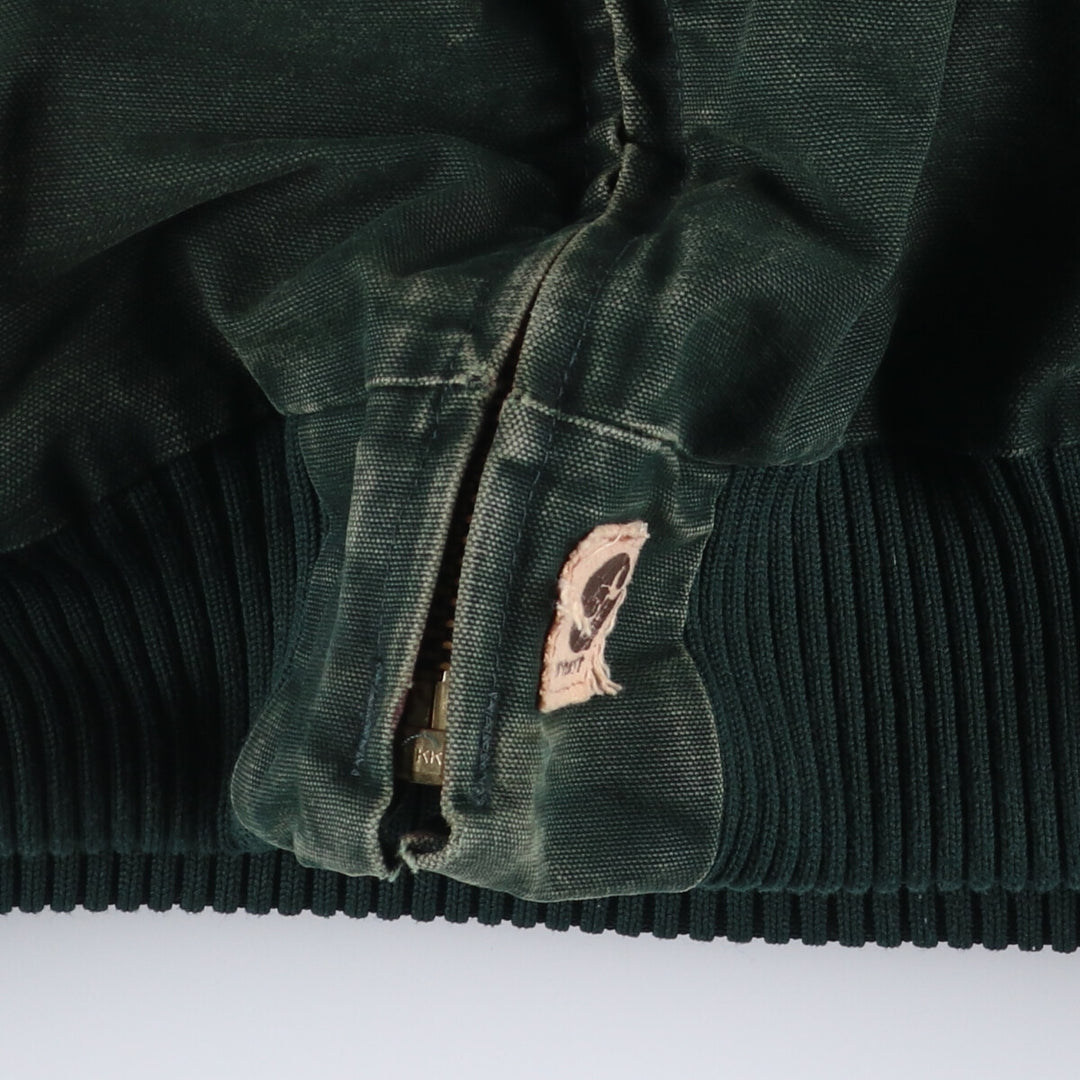 2000'S Carhartt Santa Fe Jacket, padded duckwork blouson, men's size L cotton green type Vintage Second Hand