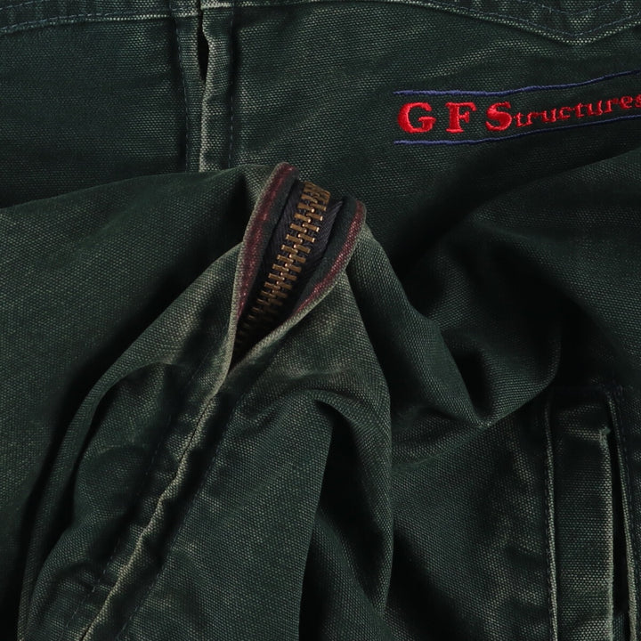 2000'S Carhartt Santa Fe Jacket, padded duckwork blouson, men's size L cotton green type Vintage Second Hand