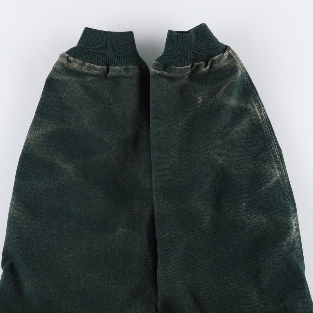 2000'S Carhartt Santa Fe Jacket, padded duckwork blouson, men's size L cotton green type Vintage Second Hand