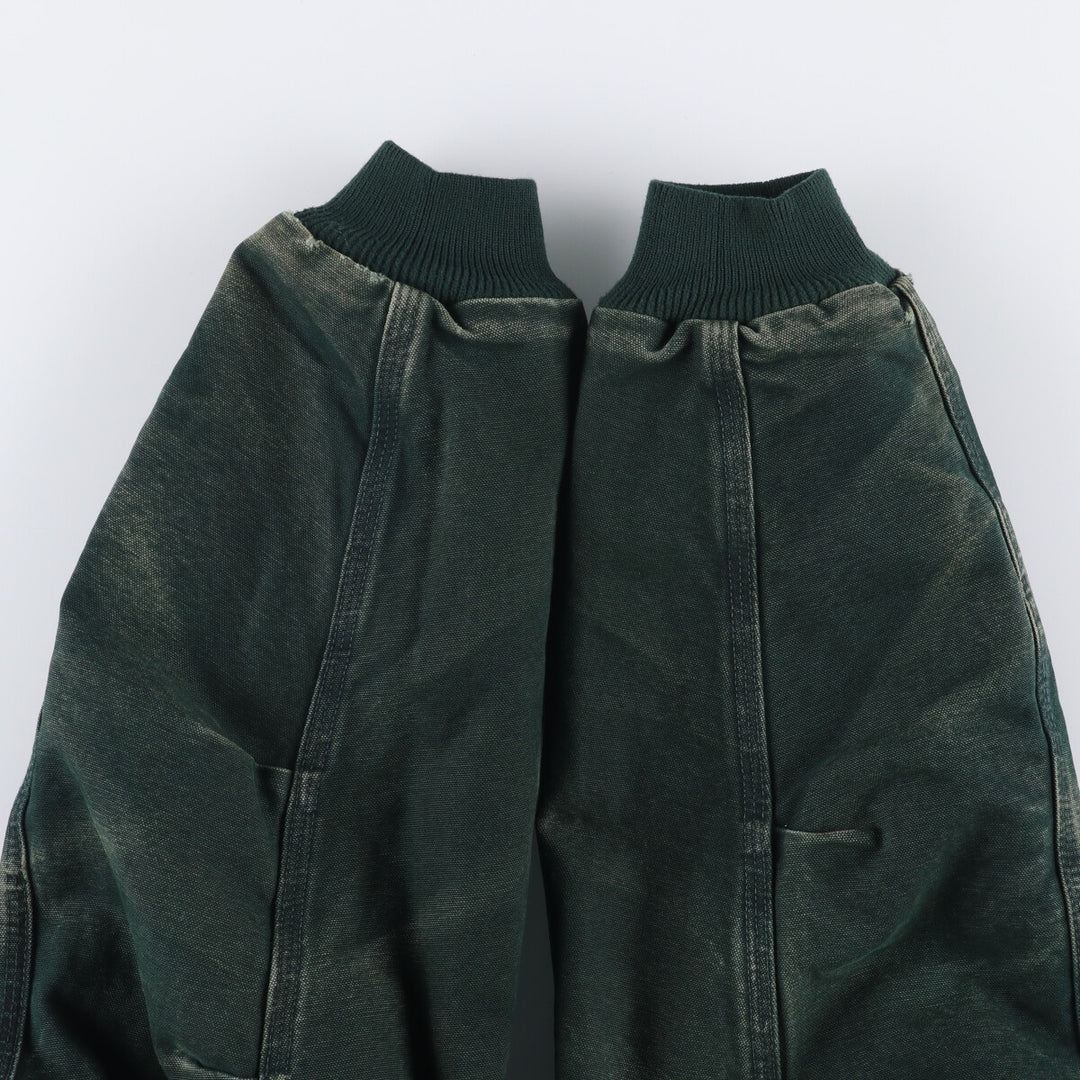2000'S Carhartt Santa Fe Jacket, padded duckwork blouson, men's size L cotton green type Vintage Second Hand