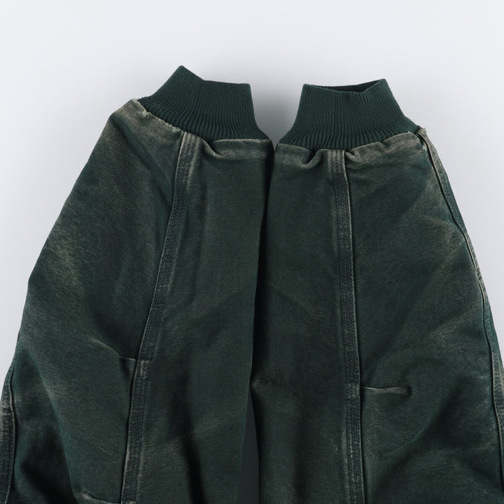 2000'S Carhartt Santa Fe Jacket, padded duckwork blouson, men's size L cotton green type Vintage Second Hand