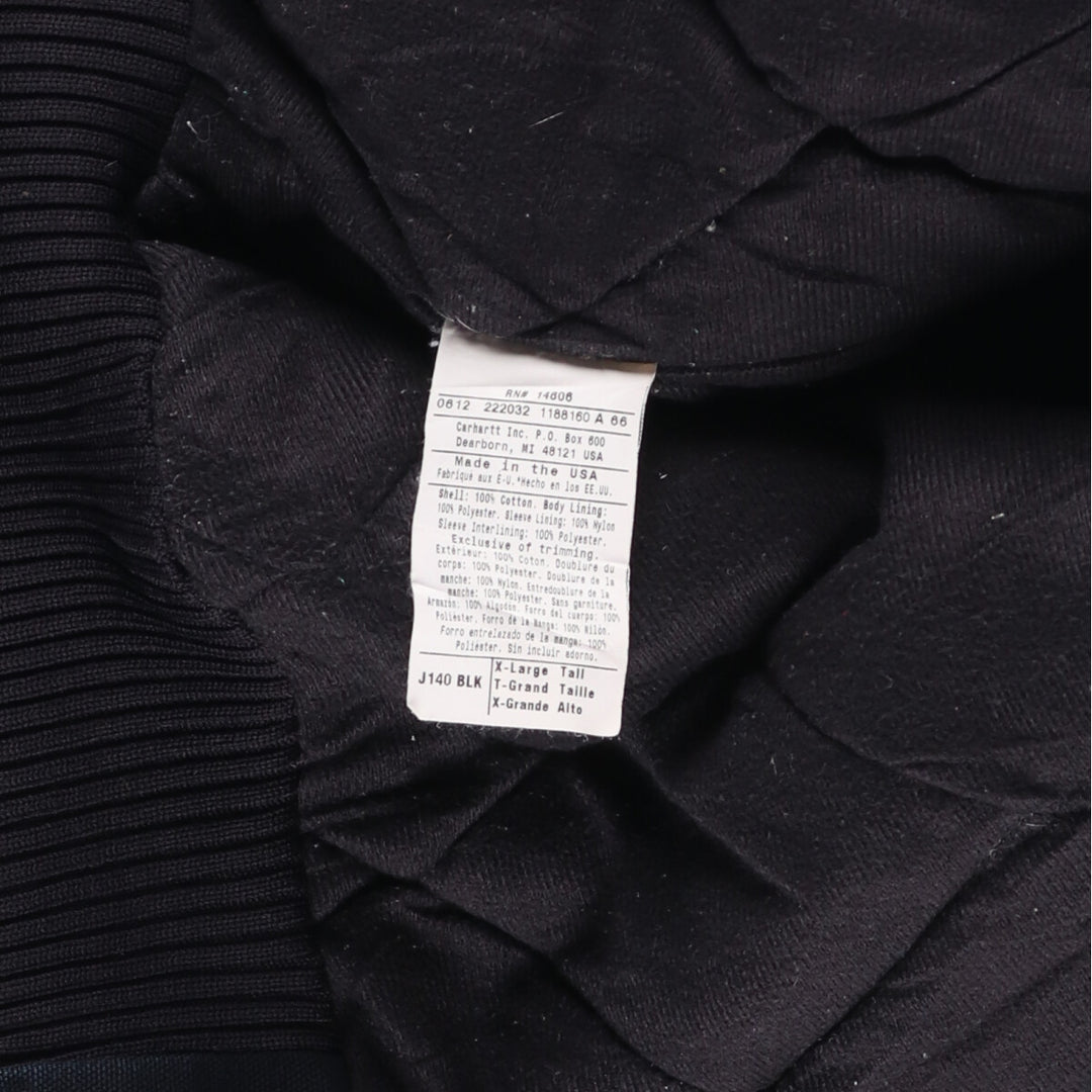 Carhartt Active Jacket, Padded Duck Full Zip Parka, Made in USA, Men's XL cotton black type Vintage Second Hand