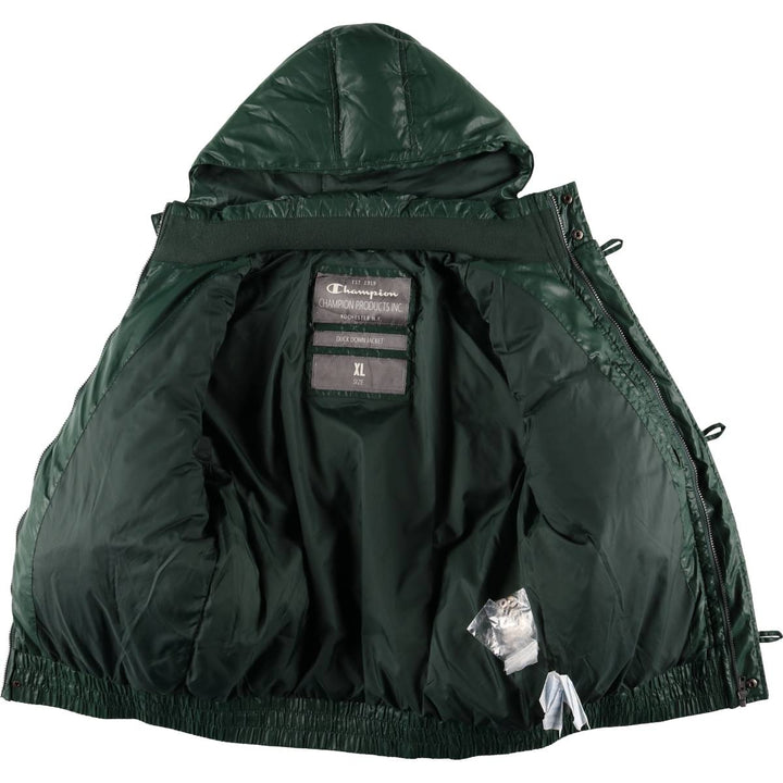 Champion DUCK DOWN JACKET Down Parka Men's XL polyester green type Vintage Second Hand