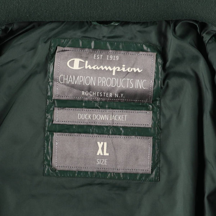 Champion DUCK DOWN JACKET Down Parka Men's XL polyester green type Vintage Second Hand