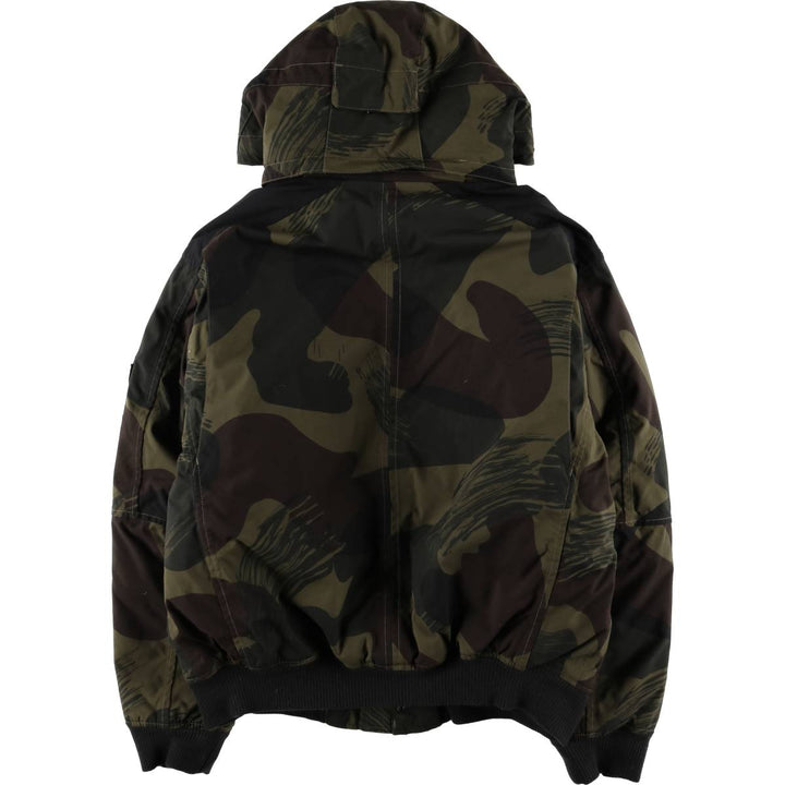 2000'S Lands' End Camouflage Pattern Woodland Camo Down Parka, Men's Size L Nylon Khaki type Vintage Second Hand