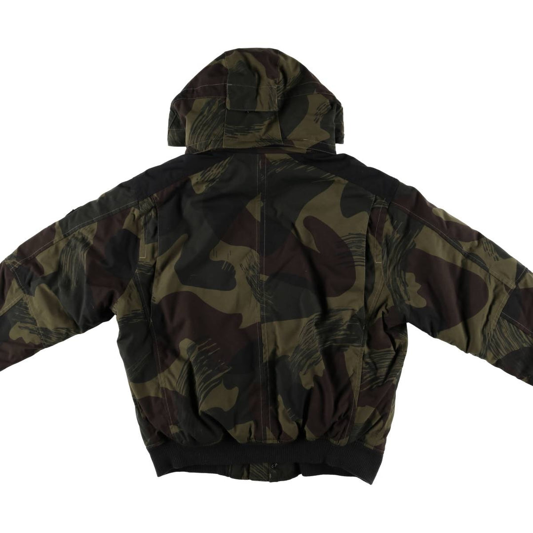 2000'S Lands' End Camouflage Pattern Woodland Camo Down Parka, Men's Size L Nylon Khaki type Vintage Second Hand