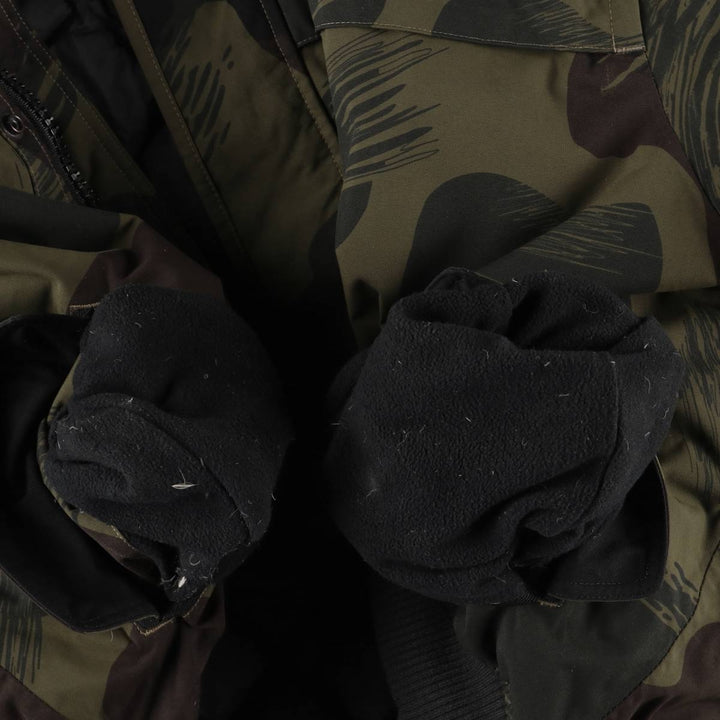 2000'S Lands' End Camouflage Pattern Woodland Camo Down Parka, Men's Size L Nylon Khaki type Vintage Second Hand