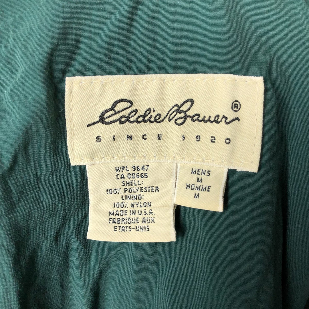 2000'S Eddie Bauer fleece full-zip hoodie, made in the USA, men's size M polyester green type Vintage Second Hand