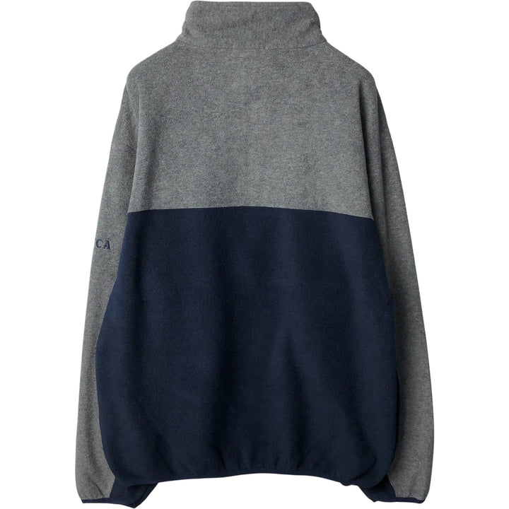 90'S Nautica Half-Zip Fleece Pullover, Made in USA, Men's Size L, Vintage polyester gray type Vintage Second Hand