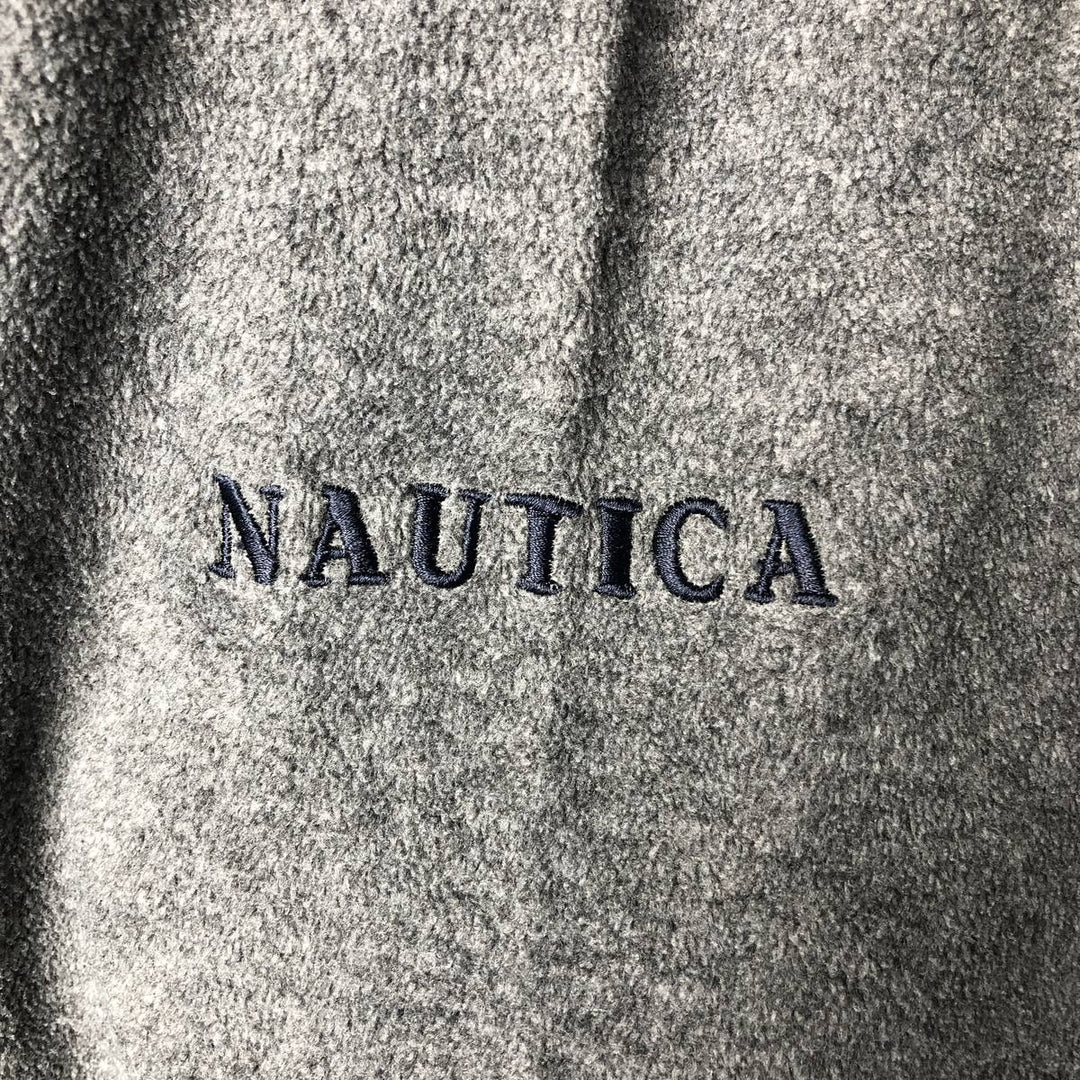 90'S Nautica Half-Zip Fleece Pullover, Made in USA, Men's Size L, Vintage polyester gray type Vintage Second Hand