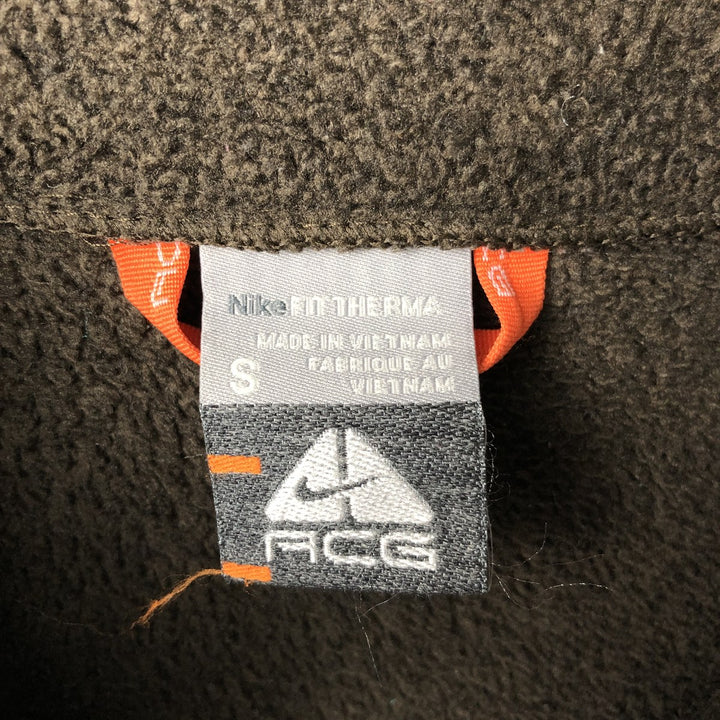 Nike ACG Half-Zip Fleece Pullover, Men's Size Small polyester Khaki type Vintage Second Hand