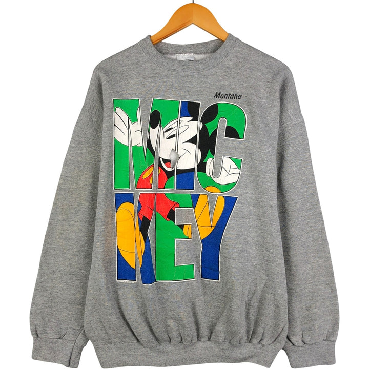 Taltex MICKEY MOUSE Mickey Mouse character sweatshirt, Made in USA, Men's XL cotton gray type Vintage Second Hand