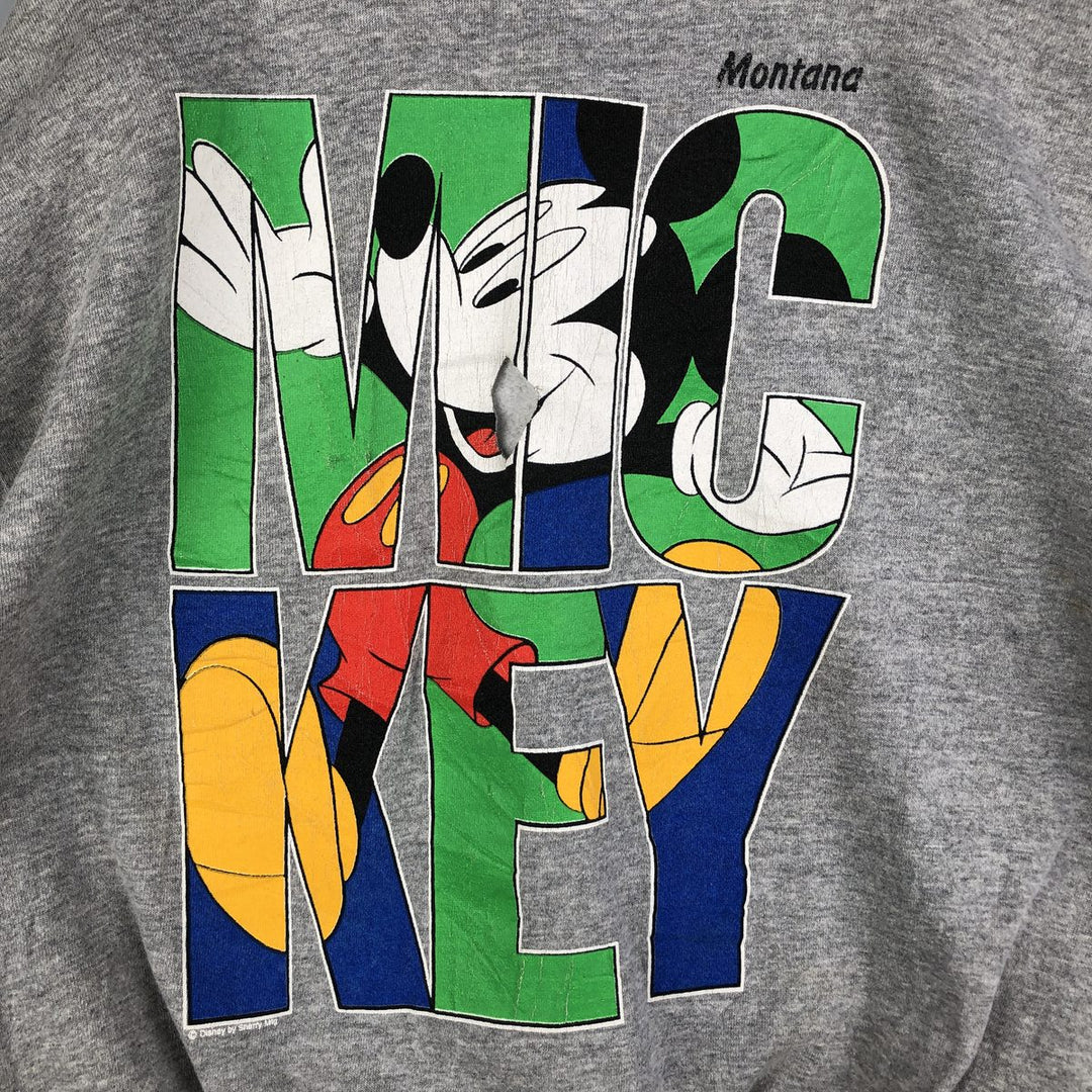 Taltex MICKEY MOUSE Mickey Mouse character sweatshirt, Made in USA, Men's XL cotton gray type Vintage Second Hand