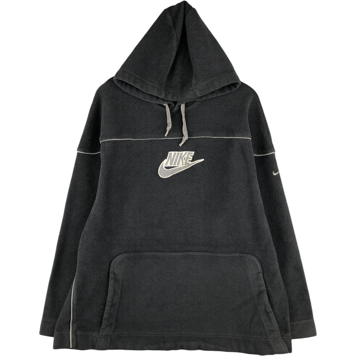 2000'S Nike fleece pullover hoodie, men's size XXL polyester Charcoal Vintage Second Hand