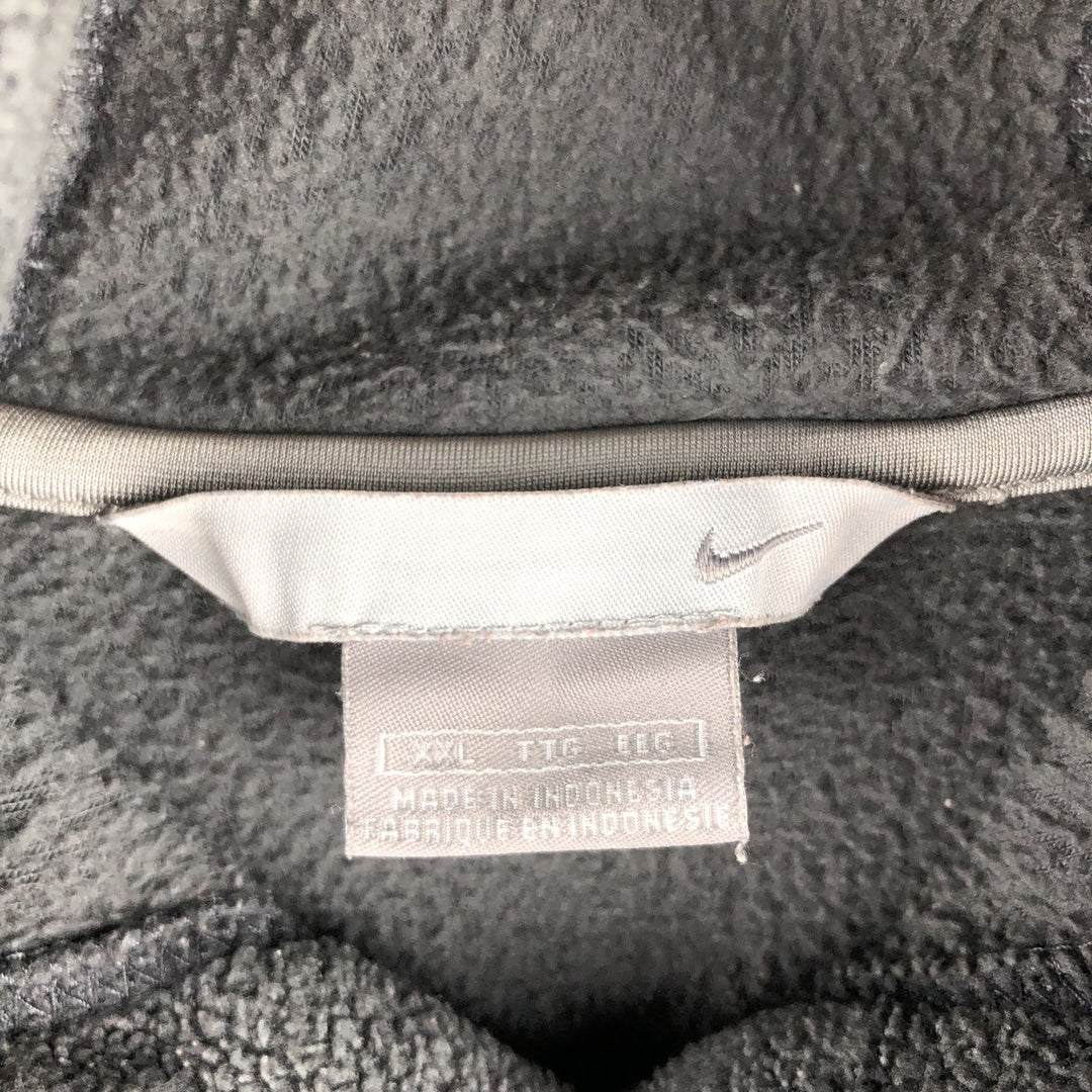 2000'S Nike fleece pullover hoodie, men's size XXL polyester Charcoal Vintage Second Hand