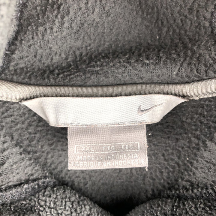 2000'S Nike fleece pullover hoodie, men's size XXL polyester Charcoal Vintage Second Hand