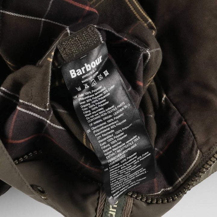 Barbour Waterproof and Breathable 3-Warrant Padded Puffer Jacket, Men's XXL Polyurethane Coated Polyester Khaki type Vintage Second Hand
