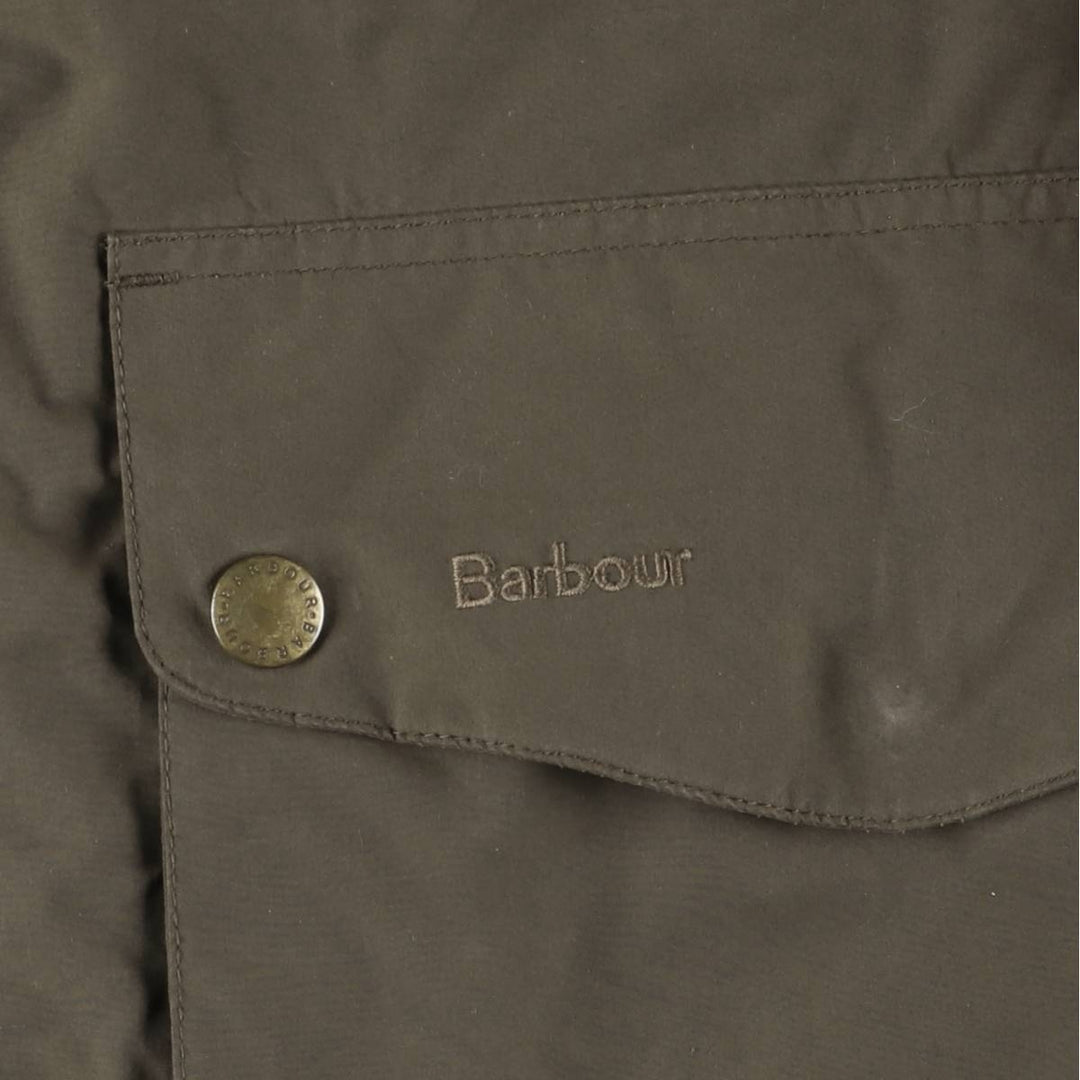 Barbour Waterproof and Breathable 3-Warrant Padded Puffer Jacket, Men's XXL Polyurethane Coated Polyester Khaki type Vintage Second Hand