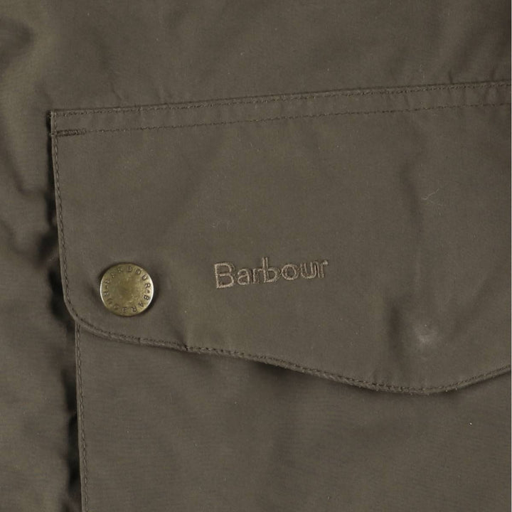 Barbour Waterproof and Breathable 3-Warrant Padded Puffer Jacket, Men's XXL Polyurethane Coated Polyester Khaki type Vintage Second Hand
