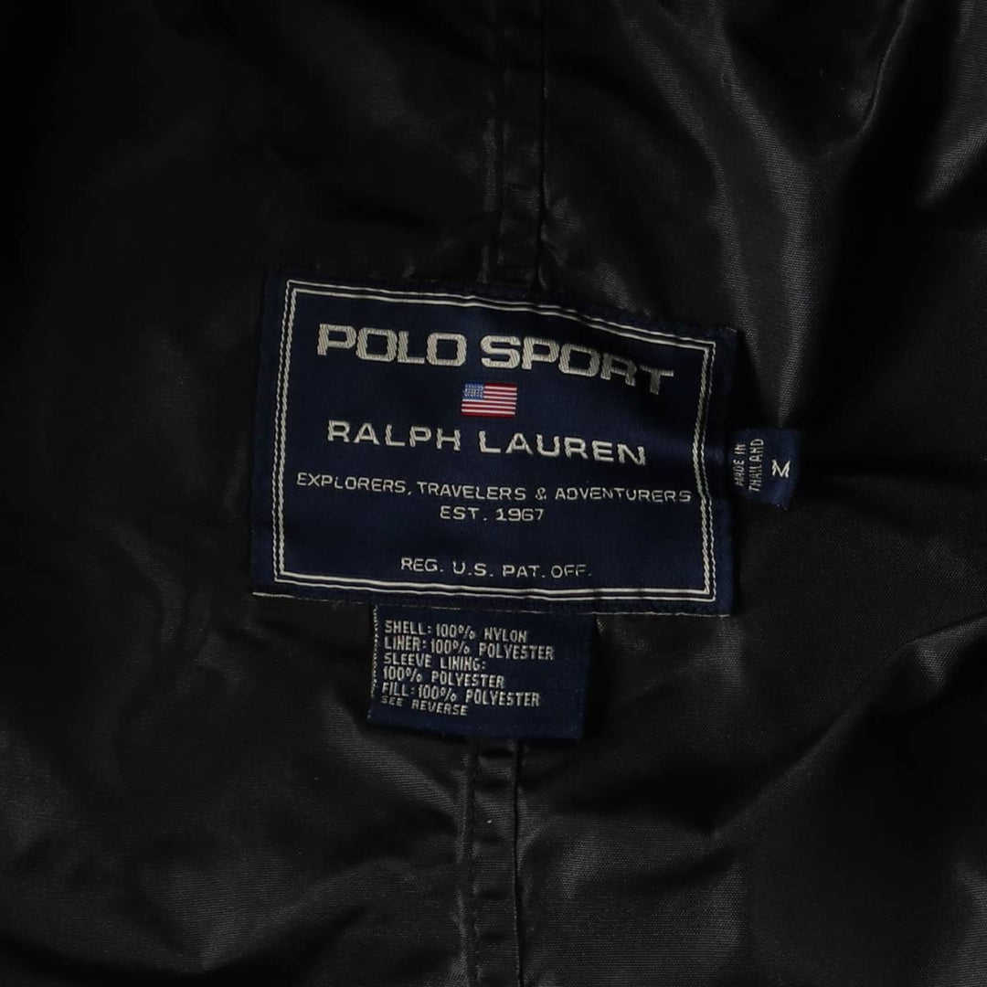 Vintage 90'S Ralph Lauren Polo Sport puffer jacket, size M, men's size M Nylon black type Vintage Second Hand
