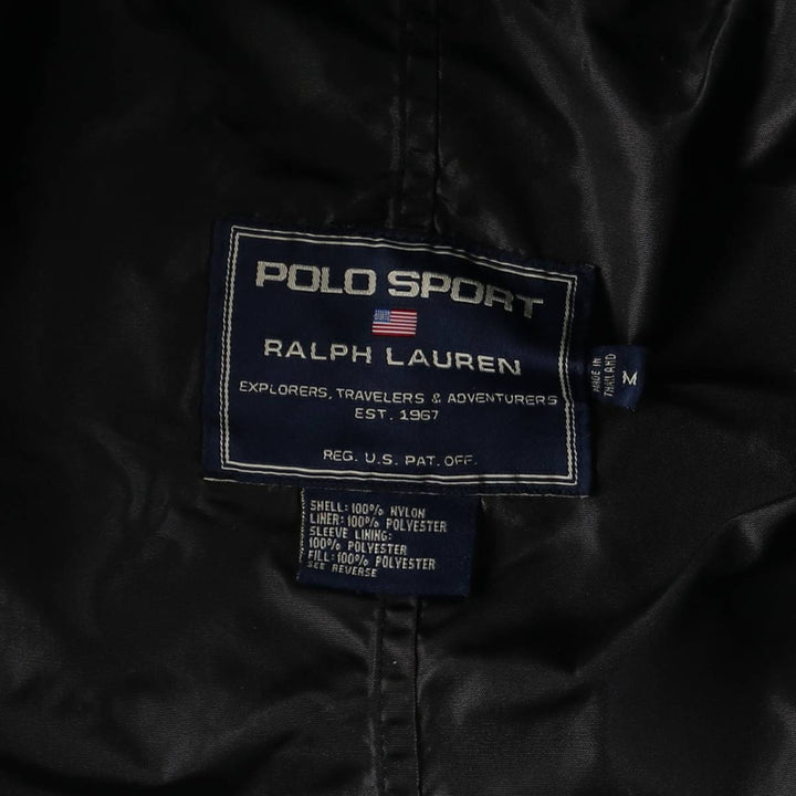 Vintage 90'S Ralph Lauren Polo Sport puffer jacket, size M, men's size M Nylon black type Vintage Second Hand
