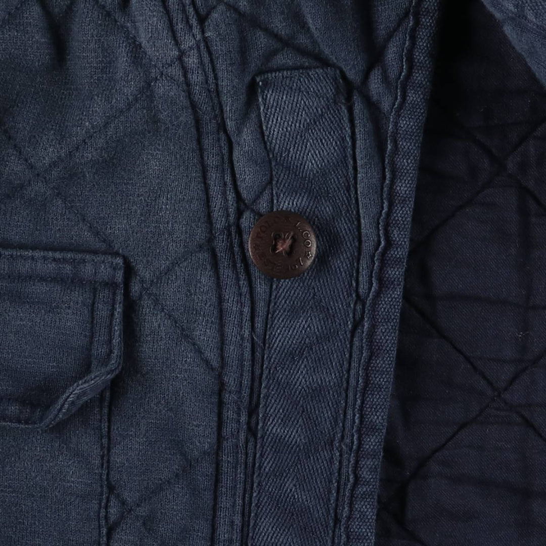 Ralph Lauren POLO RALPH LAUREN shawl collar quilted puffer jacket, men's size XL cotton Navy blue Vintage Second Hand