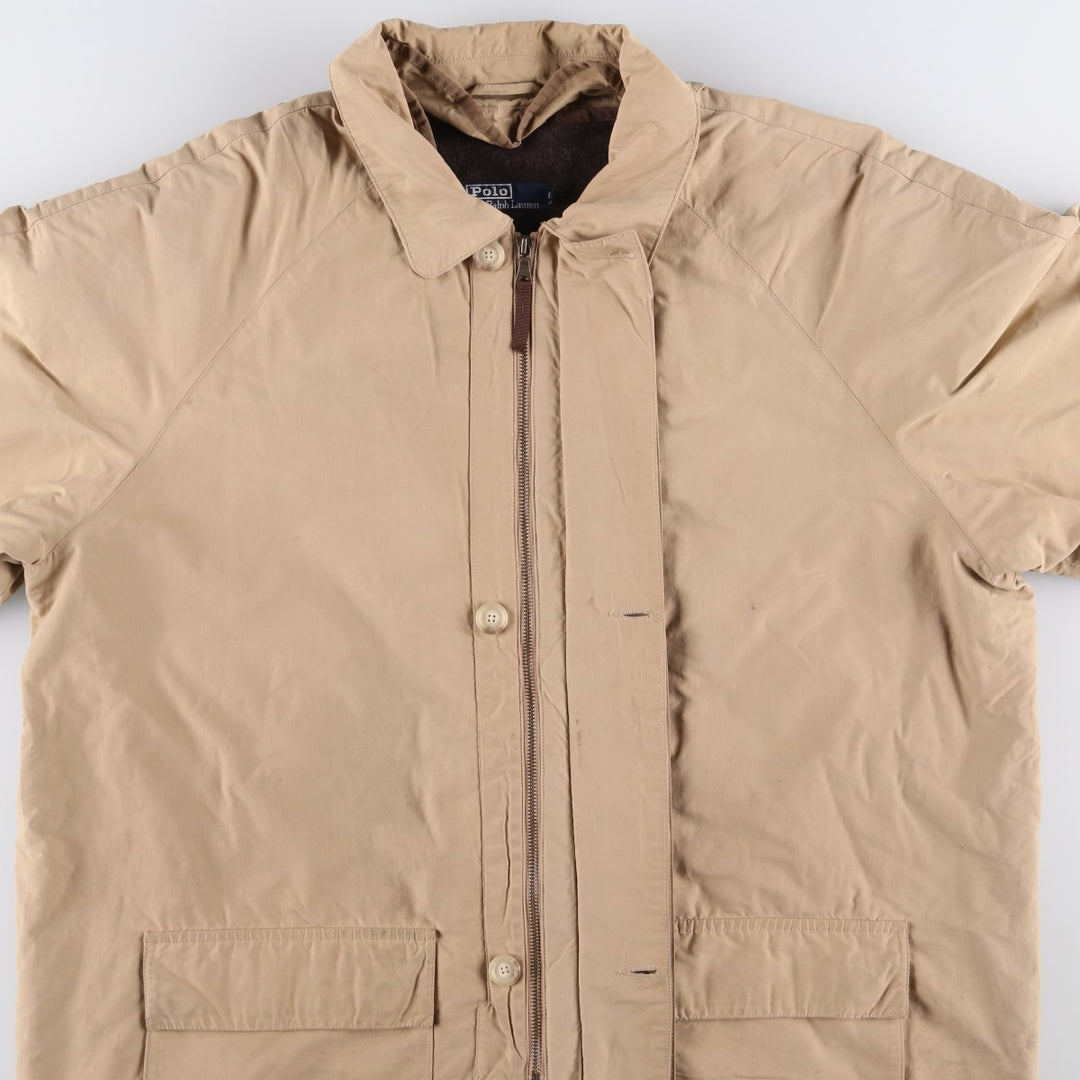 Ralph Lauren POLO by Ralph Lauren half coat, men's size XL cotton Beige type Vintage Second Hand