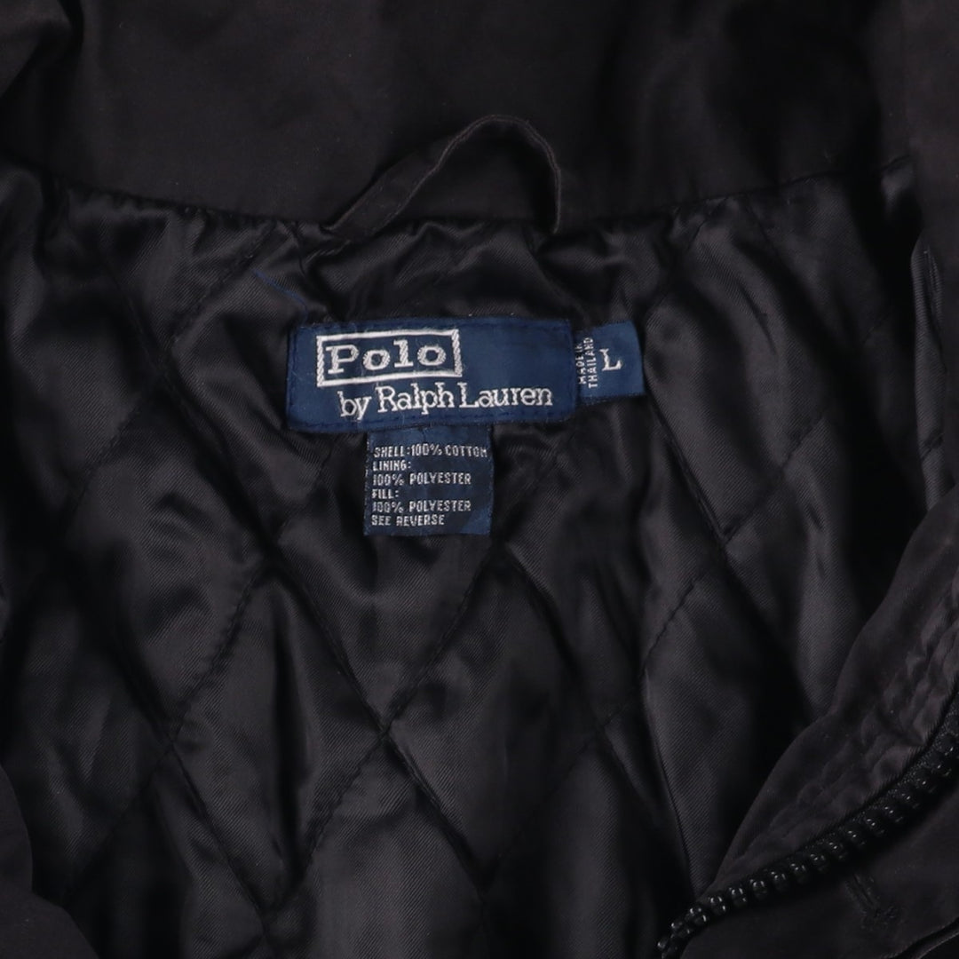 Ralph Lauren POLO by Ralph Lauren padded puffer jacket, men's size L cotton black type Vintage Second Hand