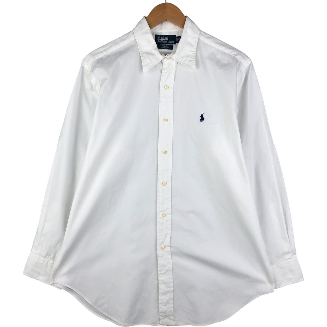 Ralph Lauren Andrew Classic Fit Long Sleeve Cotton Shirt, Men's Size L cotton white type Vintage Second Hand